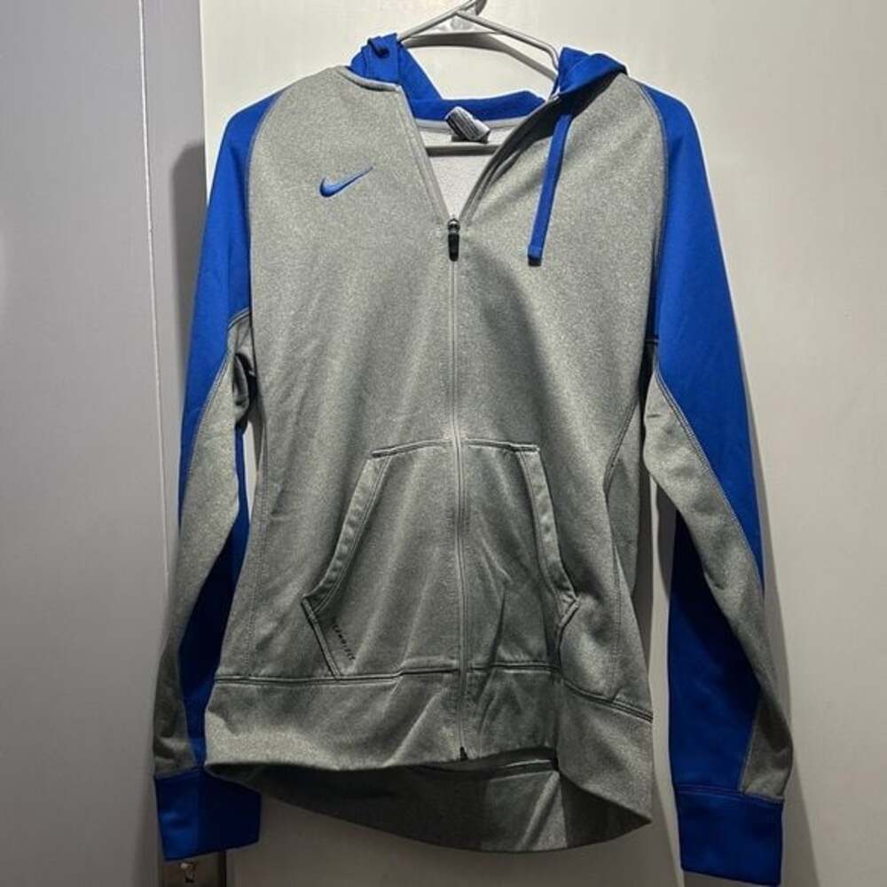 Nike Blue and Gray Athletic Hoodie